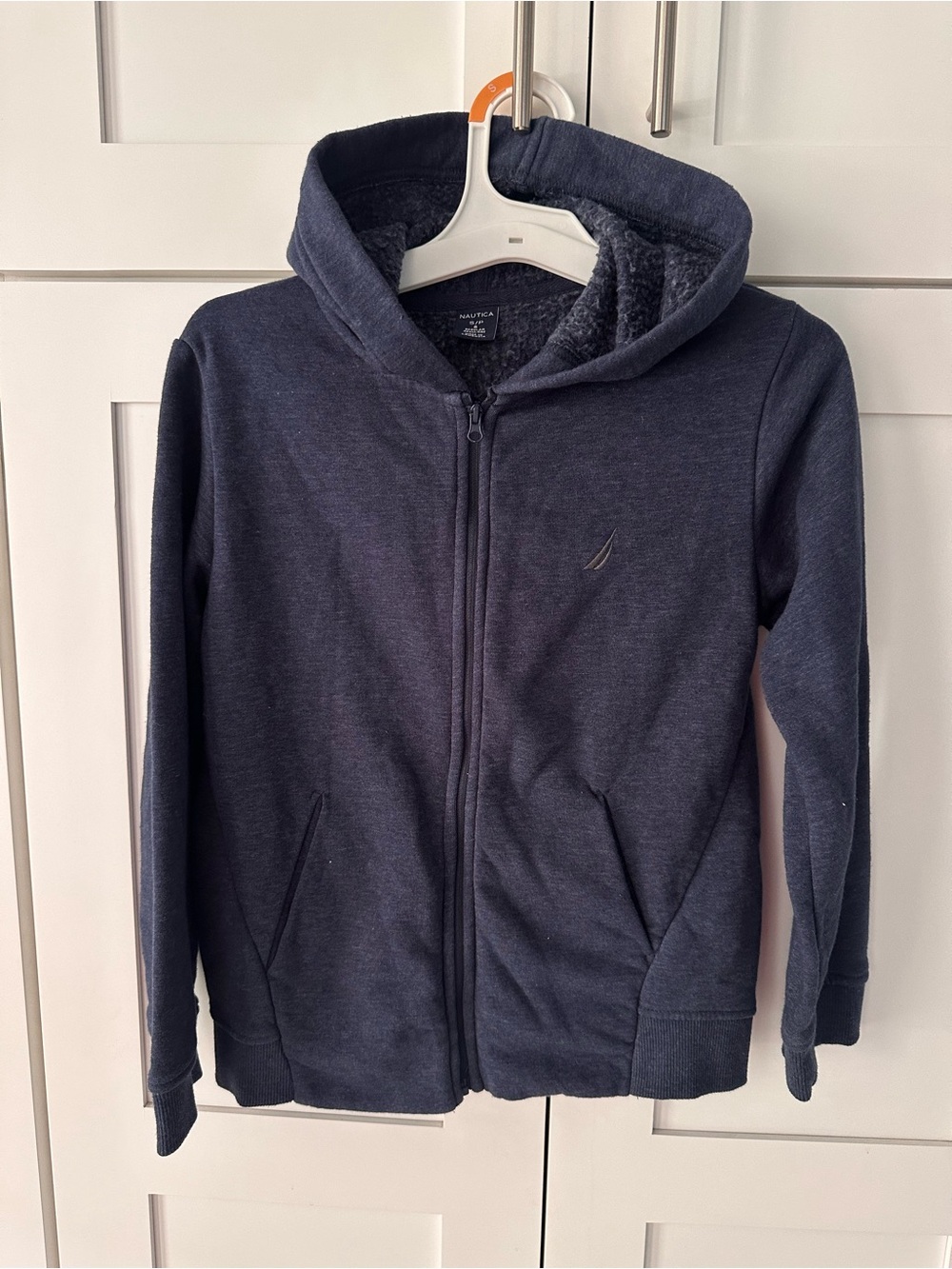 Nautica Kids Dark Blue Sherpa-Lined Zip Hoodie